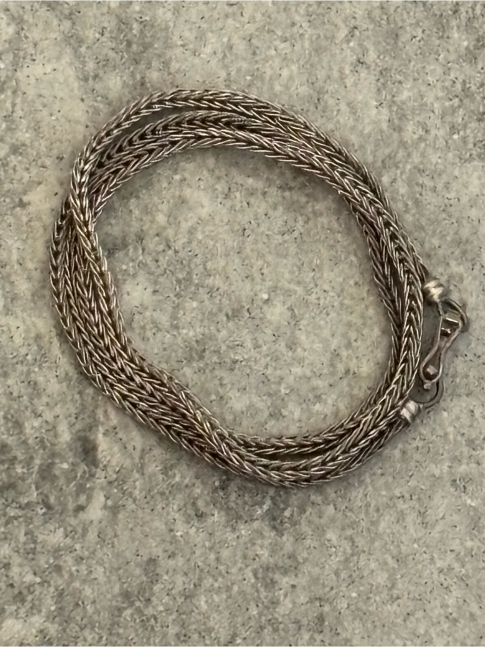 .950 Sterling Silver WHEAT LINK CHAIN NECKLACE Fine Jewelry Vtg